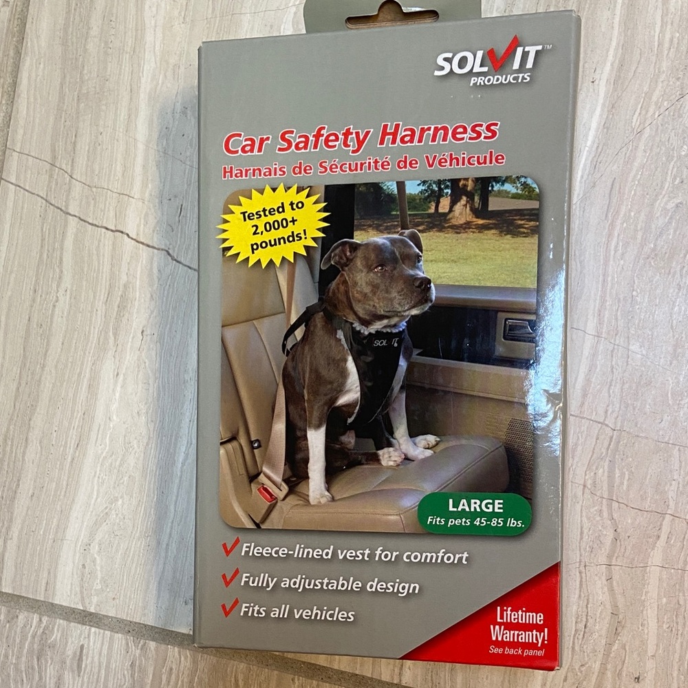 NWT Dog Pet Car Vehicle Safety Harness Vest Seatbelt Compatible Adjustable